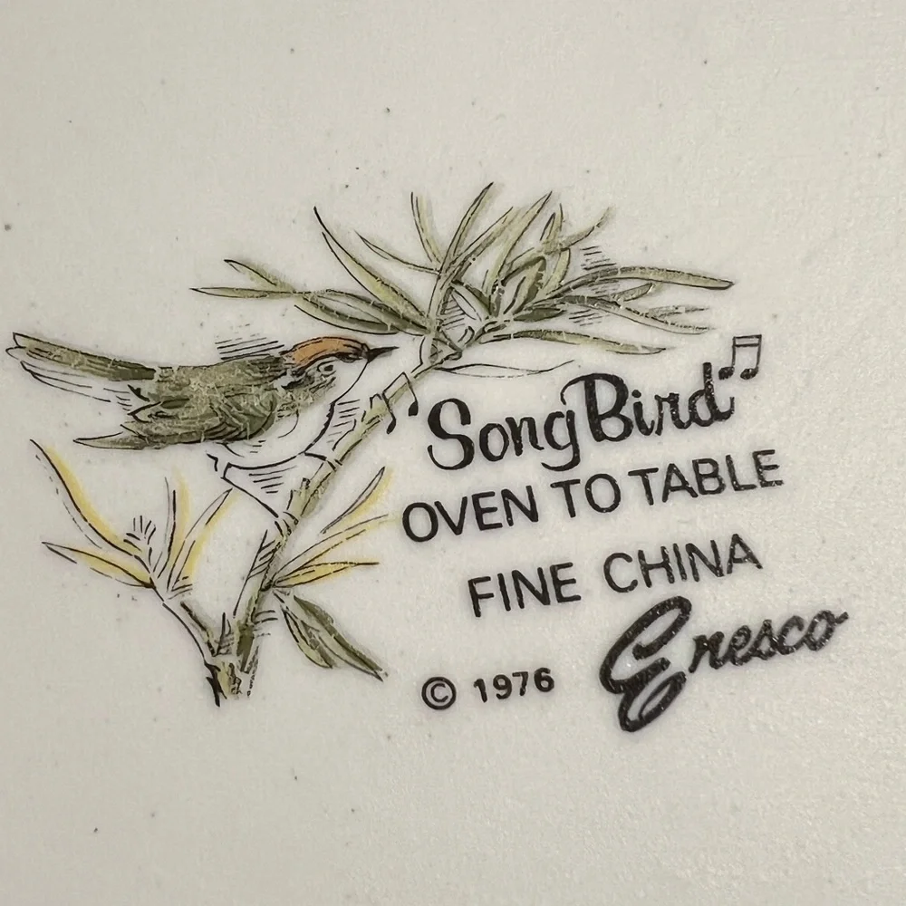 Enesco Song Bird set of 8 Au Gratin Serving Dishes, Vintage Excellent condition
